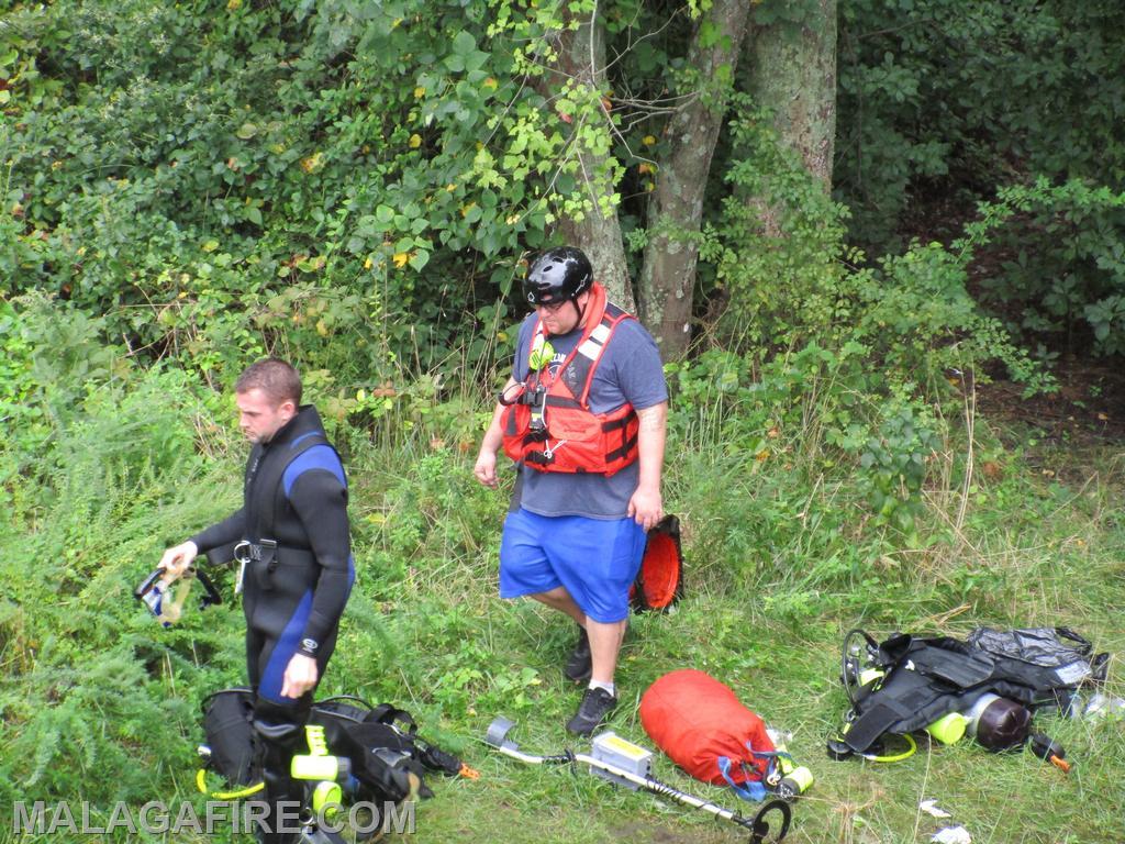 Dive Team Assisting Franklin Twp PD look for weapons at Malaga Lake and Scottland Run